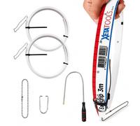 EASY-GRIP - Kit Double Aiguille Électricien 3 m + 1,5 m - Passe Câble Mural avec Chaînette, Agrafe et Aimant - Tire Fil Électrique Flexible et Gradué pour Cloisons, Faux Plafonds et Combles