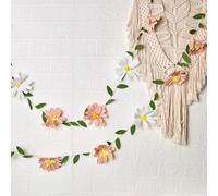 Easy Joy Guirlande de Marguerites, Guirlande de Fleurs Rose Blanc en Papier, Bannières de Daisy pour Décoration de Fête pour Anniversaire Fille, Enfants, Mariage, Chambre de Bébé, Fête de Jardin