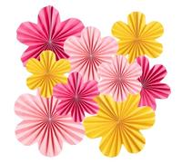 Easy Joy Rosace Papier Decoration, Évantail en Forme de Fleur Décoration Ventilateur de Papier Guirlande pour Décorations de Anniversaire Mariages Bébé Baptême Lot de 9
