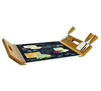 Easy Life 890WOCH Coffret Plateau Fromage, Verre, Noir, 28 cm, 44 x 28 x 6 cm