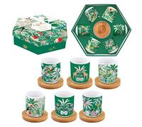 Easy Life COFFRET 6 TASSES A CAFE 11 N PORC.AVEC SOUCOUPE EN BAMBOU