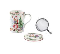 Easy Life COFFRET TISANIERE 35 N PORCELAINE AVEC FILTRE INOX JOYFUL SANTA