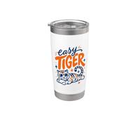Easy Tiger Fun Dessiné à la main Art Vintage Lovers Graphique Amoureux des chats Gobelet isotherme en acier inoxydable double paroi
