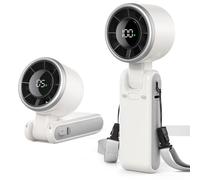 EasyAcc Ventilateur portable Turbo 10200tr/min Vent Très Fort, 4000mAh Ventilateur Portable LED Rechargeable Pliable 5 Vitesses Mini ventilateur Portable avec Cordon pour Voyages Bureau L'extérieur