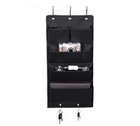 easybuy Porte-Revue Mural, Porte Document Mural, Rangement Tissu Porte, 5 Poches de Rangement en polypropylène Respirant, étagère multifonctionnelle, Montage à la Porte (Suspension), Noir