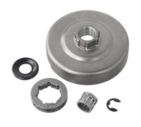 EasyByMall Kit de pignon de tambour d'embrayage avec pignon de jante 3/8"-7T, rondelle d'embrayage et roulement pour tronçonneuse Husqvarna 362, 365, 371, 372 & 372XP
