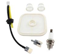 EasyByMall Kit de réglage de filtre à air et carburant pour débroussailleuse ECHO - Comprend 2 filtres à air, 1 filtre à carburant et 1 bouchon de bougie d'allumage (HCA-266, PAS-266, SRM-280)