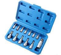 EasyByMall Kit d'outils de réparation domestique 13 pièces 1/4 3/8 1/2" (A) | Pour entraînement polyvalent 1/4, 3/8, 1/2, hexagonal et pour embouts torx, étui de rangement compact, entretien domestique