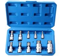 EasyByMall Kit d'outils de réparation domestique 13 pièces 1/4 3/8 1/2" (C) | Pour entraînement polyvalent 1/4, 3/8, 1/2, hexagonal et pour embouts torx, étui de rangement compact, entretien domestique