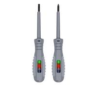 EasyByMall Lot de 2 tournevis testeur de tension, stylo électrique magnétique à couple élevé avec indicateur LED, détecteur de circuit AC 6-250 V pour tête fendue et cruciforme