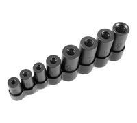 EasyByMall Lot de 8 douilles de robinet en acier inoxydable pour rallonge à cliquet 1/4 et 3/8, dimensions métriques et fractionnaires jusqu'à 1/2"