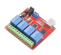 EasyByMall Module de relais de contrôle USB à 4 canaux, carte de commutation sans pilote avec puce ULN2803 pour domotique intelligente, entrée 5 V DC, AC 250 V/10 A et contrôle de charge CC 30 V/10 A