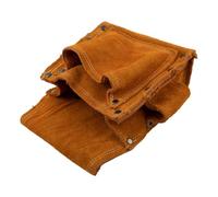 EasyByMall Sac à outils de taille en cuir de vachette, étui de perceuse électrique pour vis, clous, pochette anti-coupure ignifuge avec renfort sur les 4 côtés, jaune