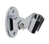 EasyByMall Support de douche réglable à base fixe, support mural pour pommeau de douche avec finition chromée, compatible avec les tuyaux de grand et petit diamètre, ABS argenté