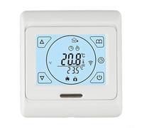 EasyByMall Thermostat intelligent pour chauffage au sol électrique avec sonde externe - Contrôleur de pièce numérique hebdomadaire programmable double capteur 86 x 86 mm Blanc (3 A)