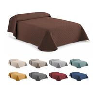 Easycosy Couvre-Lit Boutis Matelassé Marron 230x260 cm pour Lit 140x200/150x200 - Courtepointe Légère Été & Mi-Saison, Motif Losanges, Microfibre Respirante - Oeko-TEX®