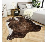 Easycozy Tapis imitation peau de vache grand imprimé vache - 143 x 158 cm, élastique épais pour la chambre, le salon, le bureau à domicile, décoration western