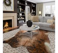 Easycozy Tapis imitation peau de vache grand imprimé vache 244 x 305 cm Tapis épais en peau de vache élastique pour chambre à coucher, salon, bureau, décoration western