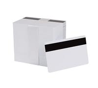 easyidea Lot de 100 cartes en PVC CR80 avec bande magnétique Hi-Co non-codée, 30 mm, blanc