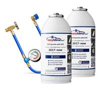 EasyKlima 3-in-1 Starter Kit: 2 x R1234yf Refills Hose with Pressure Indicator. Easily recharge and repair the air conditioning o