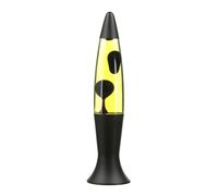 Easylight Roxy Lampe à lave en verre et aluminium Noir/jaune Pour salon, chambre d'adolescent Hauteur : 40 cm G9 Avec ampoule incluse Lampe de table rétro