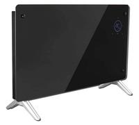 EASYmaxx Convecteur de chauffage | Panneau en verre, 2000 watts de chauffage électrique | Minuterie et affichage LED | Noir