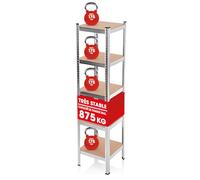 EASYmaxx Étagère pour Charges Lourdes 40 x 40 x 180 cm | Charge Maximale 875 kg et 175 kg par Niveau | Établi avec 5 Étagères Réglables | pour Cave, Garage, Salle