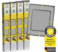 EASYmaxx Insect Protect - Moustiquaire télescopique - anthracite - Lot de 4