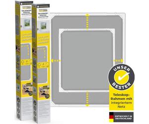 EASYmaxx Insect Protect - Moustiquaire télescopique - blanc - lot de 2