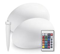 EASYmaxx Lot de 2 lampes solaires LED avec changement de couleur - Lampe de jardin décorative avec éclairage LED - Magnifiques effets de lumière avec capteur de lumière du jour - Pour l'intérieur et
