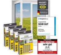 EASYmaxx Moustiquaire avec fixation magnétique - 150 x 130 cm - noir - set de 4 pièces