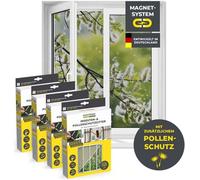 EASYmaxx Moustiquaire avec protection contre le pollen, set de 4 150x130cm noir 12 Fixation magnétique pour fenêtres