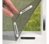 EASYmaxx Moustiquaire de fenêtre avec Fixation magnétique innovante | Moustiquaire jusqu'à 110x130 cm découpable Individuellement, Pas de perçage ni de vissage | Fixation avec 12 aimants [Noir]