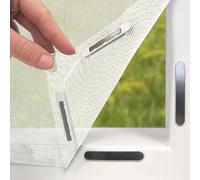 EASYmaxx Moustiquaire de fenêtre avec Fixation magnétique innovante | Moustiquaire jusqu'à 110x130 cm découpable Individuellement, Pas de perçage ni de vissage | Fixation avec 12 aimants [Blanc]