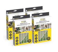 EASYmaxx Moustiquaire avec protection contre le pollen avec fixation magnétique pour la fenêtre - 150 x 130 cm - gris - set de 4 pièces