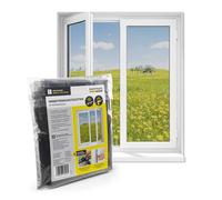 EASYmaxx Moustiquaire pour fenêtre avec bande auto-agrippante | Découpable jusqu’à 110 x 130 cm | Montage facile - sans percer ni visser | Filet anti-insectes autocollant - 1 Pièce [Noir]