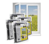 EASYmaxx Moustiquaire pour fenêtre avec bande auto-agrippante | Découpable jusqu’à 110 x 130 cm | Montage facile - sans percer ni visser | Filet anti-insectes autocollant - 4 Pièces [Noir]