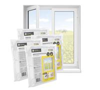 EASYmaxx Moustiquaire pour fenêtre avec bande auto-agrippante | Découpable jusqu’à 110 x 130 cm | Montage facile - sans percer ni visser | Filet anti-insectes autocollant - 4 Pièces [Blanc]