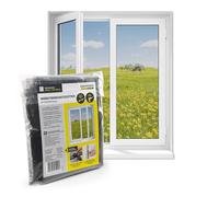 EASYmaxx Moustiquaire pour fenêtre avec bande auto-agrippante | Découpable jusqu’à 130 x 150 cm | Montage facile - sans percer ni visser | Filet anti-insectes autocollant - 1 Pièce [Noir]