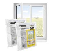 EASYmaxx Moustiquaire pour fenêtre avec bande auto-agrippante | Découpable jusqu’à 150 x 180 cm | Montage facile - sans percer ni visser | Filet anti-insectes autocollant - 2 Pièces [Blanc]