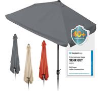 EASYmaxx Parasol avec protection UV - rectangulaire 230 x 140 cm - gris