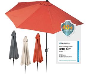 EASYmaxx Parasol avec protection UV - semi-circulaire 270x140 cm - terracotta