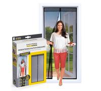 EASYmaxx Rideau de porte 90 x 210 cm"Magic Click" | Pour protéger contre les mouches et autres insectes | Fermeture magnétique pratique, montage adhésif facile [noir]