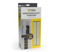 EASYmaxx Rideau moustiquaire pour Caravane - 60 x 180 cm - avec Bandes magnétiques XXL - Moustiquaire pour Caravane - Fermeture Automatique, Noir