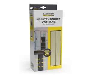 EASYmaxx Rideau moustiquaire pour Caravane - 60 x 180 cm - avec Bandes magnétiques XXL - Moustiquaire pour Caravane - Fermeture Automatique, Noir