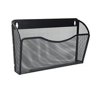 EasyPAG 1 Pochette Paysage Métal Porte Revue Mural Porte Document Suspendu A4 Organisateur de Bureau à Suspendre Banette de Rangement Range Papier Corbeille a Courrier Murale,Noir
