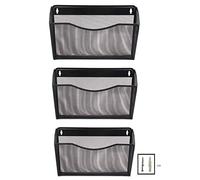 EasyPAG 3 Pochette Paysage Métal Porte Revue Mural Porte Document Suspendu A4 Organisateur de Bureau à Suspendre Banette de Rangement Range Papier Corbeille a Courrier Murale,Noir