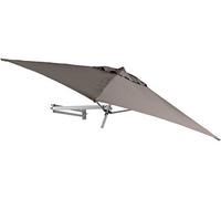 EASYSOL Parasol Mural Déporté Extérieur - Carré 200x200cm - Pour Terrasse, Balcon et Jardin - avec Support Mural - Télescopique et Inclinable - Aluminium et Polyester - Taupe
