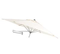 EASYSOL Parasol Mural Déporté Extérieur - Ronde 250cm Hexagonal - Pour Terrasse, Balcon et Jardin - avec Support Mural - Télescopique et Inclinable - Aluminium et Polyester - Naturel/Ecru