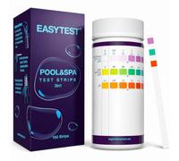 EASYTEST 3 en 1 Testeur Piscine pour Eau de Piscine et Spa 150 Test durete d'eau pour Tester Chlore Libre, Le Brome L'alcalinité Totale et pH